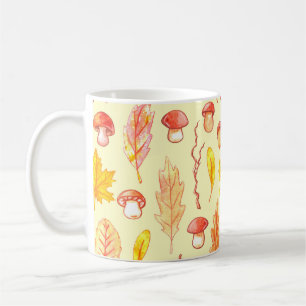 Caneca De Café Folhas de outono: Papel de Wallpaper Retroativo de