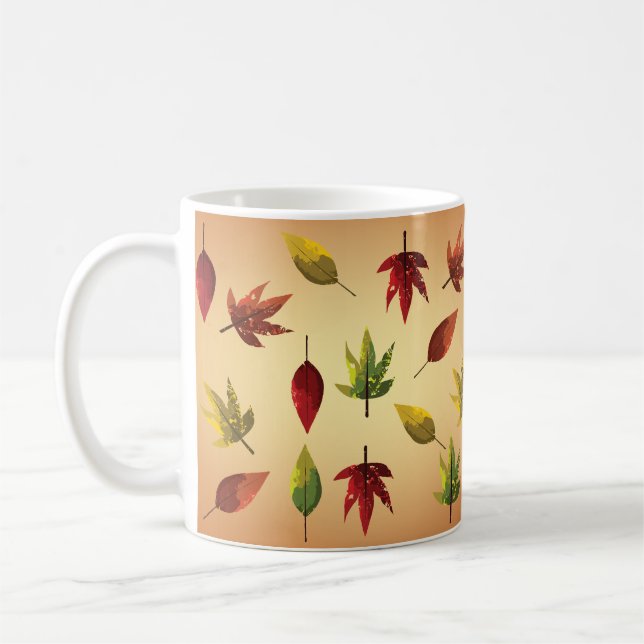 Caneca De Café Folhas de Outono Pintadas (Esquerda)