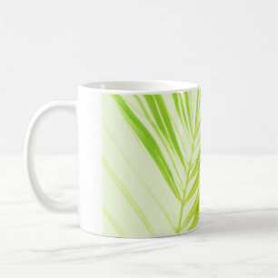 Caneca De Café Folhas de Palma de Pastel Verde-Pálidas