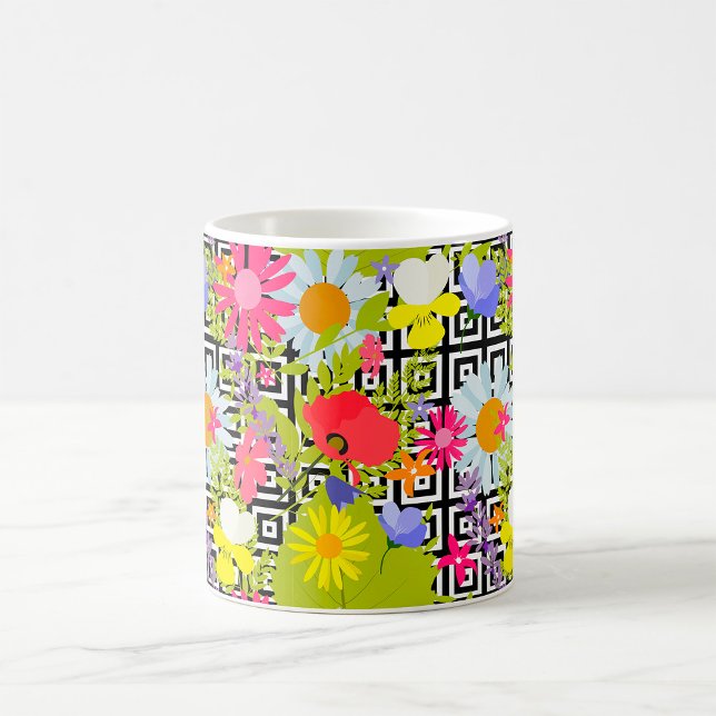 Caneca De Café Folhas De Palma E Flores (Criador carregado)