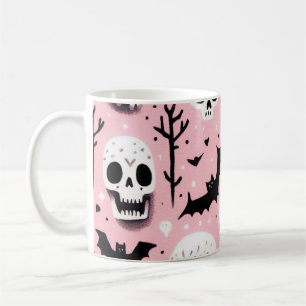 Caneca De Café Folhas de Papel de Moldagem de Helloween, cor-de-r