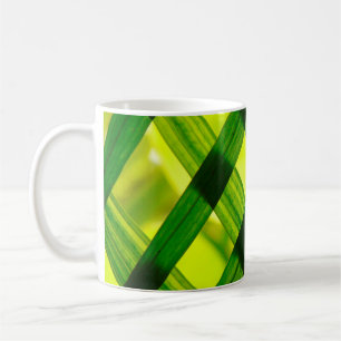 Caneca De Café Folhas de plantas verdes tecidas