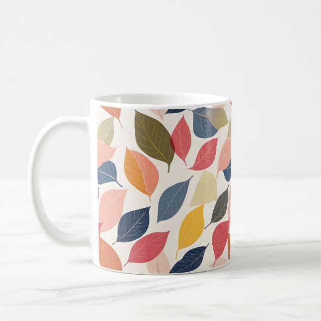 Caneca De Café Folhas de queda coloridas (Esquerda)