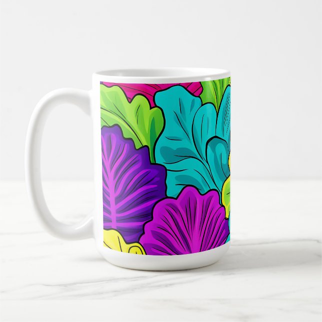 Caneca De Café Folhas de Repolho Arco-Íris Padrão (Esquerda)