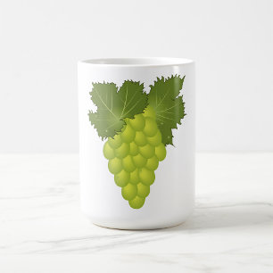 Caneca De Café Folhas de Videira de Uvas Verdes Fruta Fresca