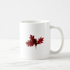 Caneca De Café Folhas do carvalho vermelho