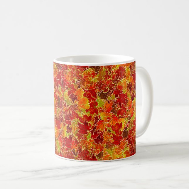 Caneca De Café Folhas do Mapeamento de Quebra da Gliteria (Frente Esquerda)