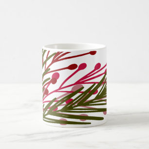 Caneca De Café Folhas e Berries Mug