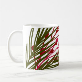 Caneca De Café Folhas e Berries Mug