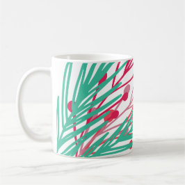 Caneca De Café Folhas e Berries Mug