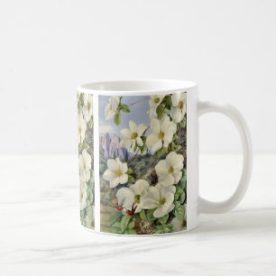 Caneca De Café Folhas e Flores do Dogwood da Califórnia