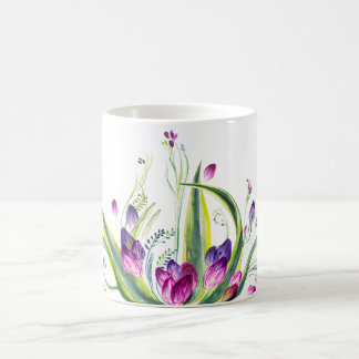 Caneca De Café Folhas e flores tropicais para o teatime