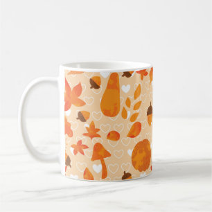 Caneca De Café Folhas e loucos de outono. Linda mão da natureza 