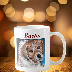 Caneca De Café Folhas e negros de Cute PERSONALIZAM Beagle