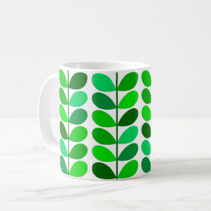 Caneca De Café Folhas, esmeralda e verde limão dinamarqueses do