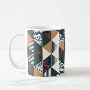 Caneca De Café Folhas geométricas de palma, padrão de tendências
