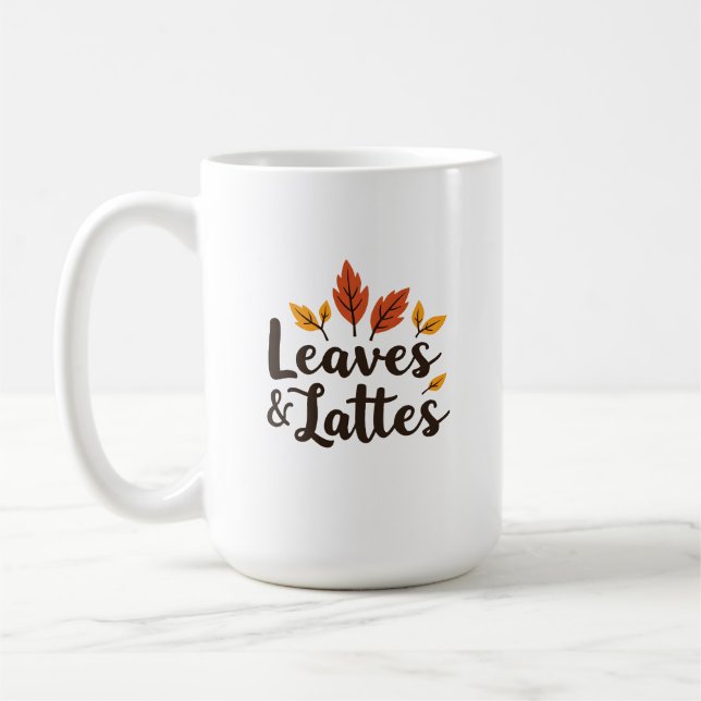 Caneca De Café Folhas & Lattes (Esquerda)