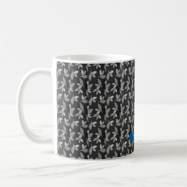 Caneca De Café Folhas modernas de design preto (Esquerda)