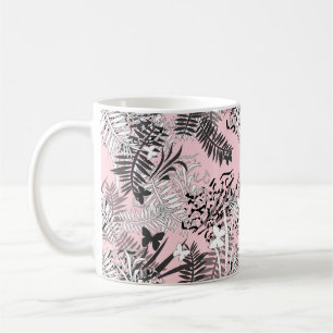 Caneca De Café Folhas tropadas de palma da selva tropical sem cos