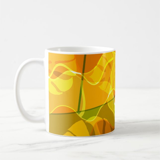 CANECA DE CAFÉ FOLHAS TROPICAIS ABSTRATAS (Esquerda)