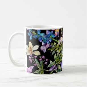 Caneca De Café Folhas tropicais de aquarela: padrão sem costura