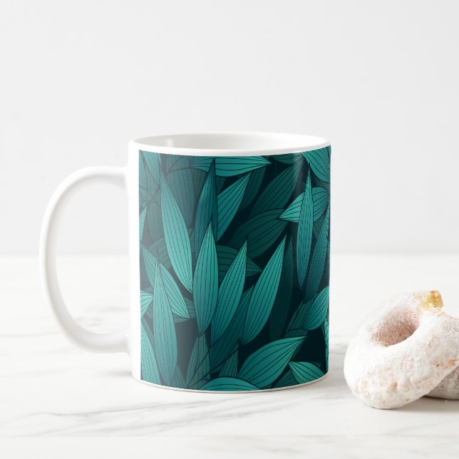 Caneca De Café Folhas tropicais gradientes (Com Donut)