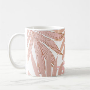 Caneca De Café Folhas tropicais: padrão de gradiente brilhante.