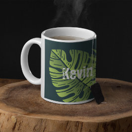 Caneca De Café Folhas Tropicais Personalizadas da Amazônia