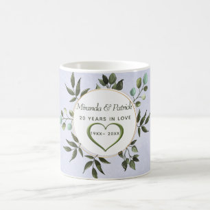 Caneca De Café Folhas Verde Sage