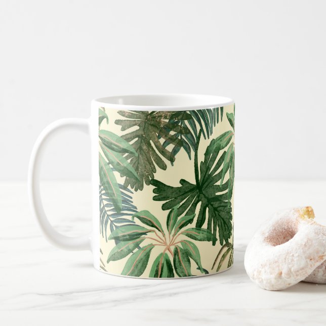 Caneca De Café Folhas verdes (Com Donut)