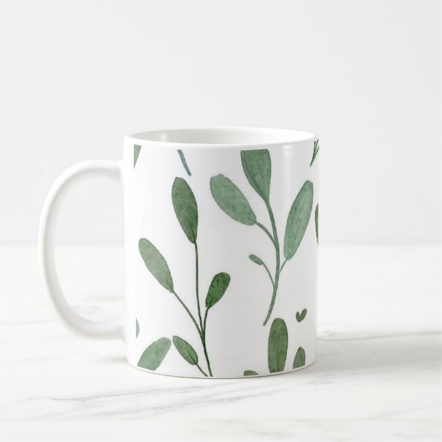 Caneca De Café Folhas verdes (Esquerda)