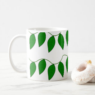 Caneca De Café Folhas verdes tropicais