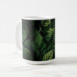 Caneca De Café Folhas Verdes Tropicais  Presente de Acolhimento