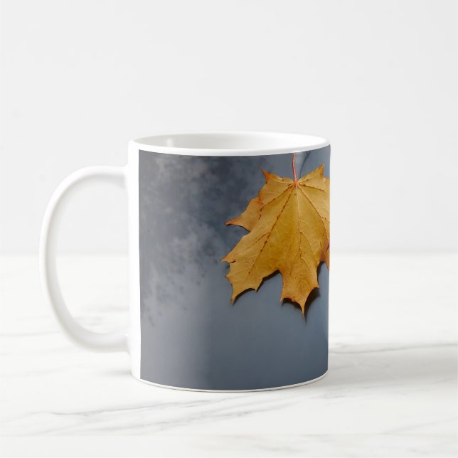 CANECA DE CAFÉ FOLHAS VERMELHAS E AMARELAS (Esquerda)