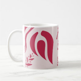 Caneca De Café Folhas vermelhas e Apenas para você.