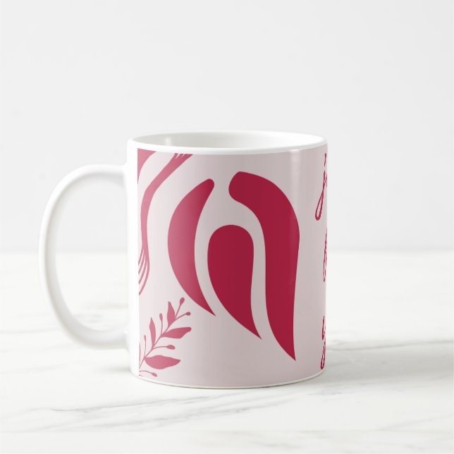 Caneca De Café Folhas vermelhas e Apenas para você. (Esquerda)