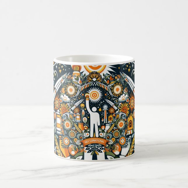 Caneca De Café Folk Art Design Classic Mug - Energia Nacional (Centro)