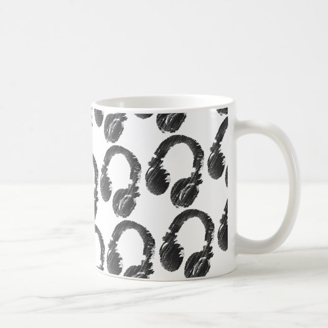 Caneca De Café fone de ouvido do Black Music Dejay (Direita)