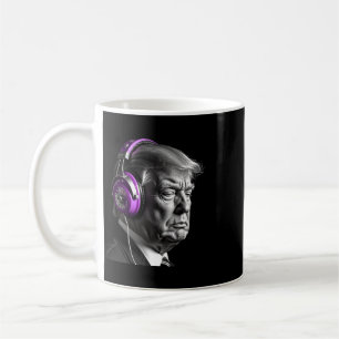 Caneca De Café Fones de ouvido Donald Trump Engraçado Presidente