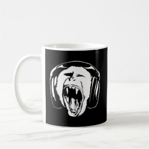 Caneca De Café Fones de ouvido Macaco Music Lover