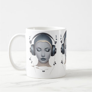 Caneca De Café Fones de ouvido Musicais