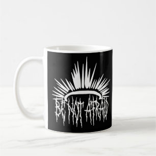Caneca De Café Fonte de Metal Não Tenhas Medo Cristão Gótico