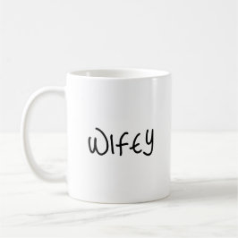 Caneca De Café Fonte de Script Wifey Moderna Minimalista