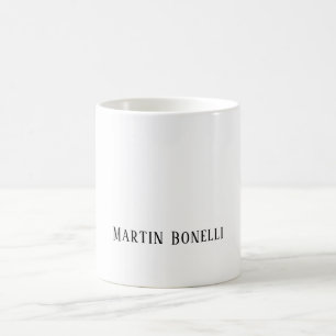 Caneca De Café Fonte Serifada Preto e Branco Profissional Moderna