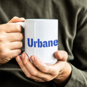 Caneca De Café Fonte Urbana e Descontraída para um Homem Encantad