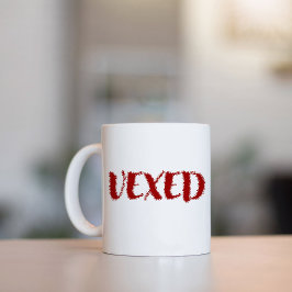 Caneca De Café Fonte Vexed-Cool. Vocabulário divertido para o seu