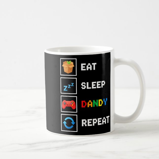 Caneca De Café Food &amp; Drink Eat Sleep Dandy Repeat Xel Foodie (Direita)