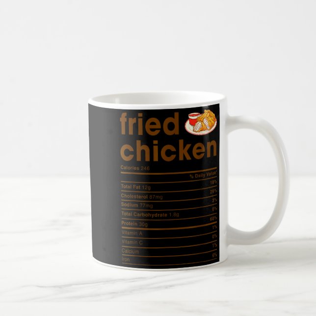 Caneca De Café Food Nutrition Facts Shirts Co. Fried Chicken Nutr (Direita)