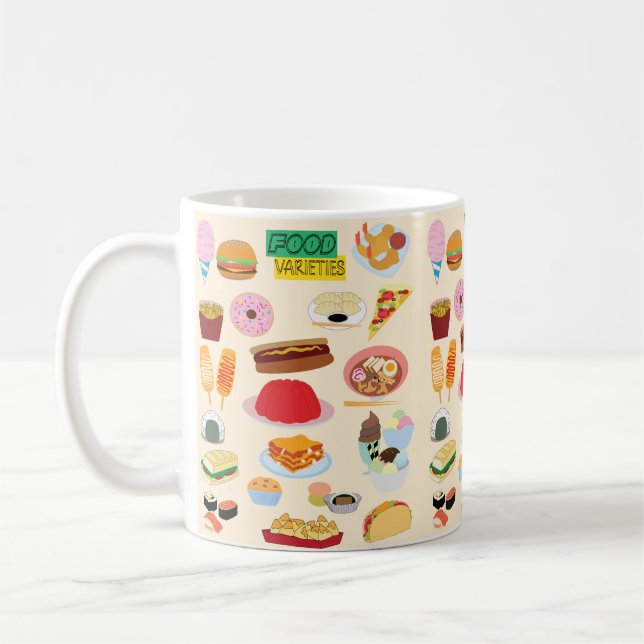 Caneca De Café Food Varieties (Esquerda)