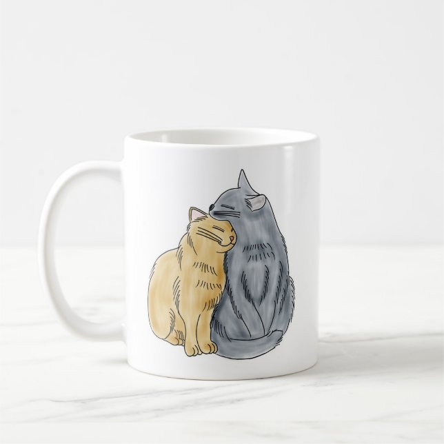 Caneca De Café FooFooCat: Abraçando gatos do amor (Esquerda)